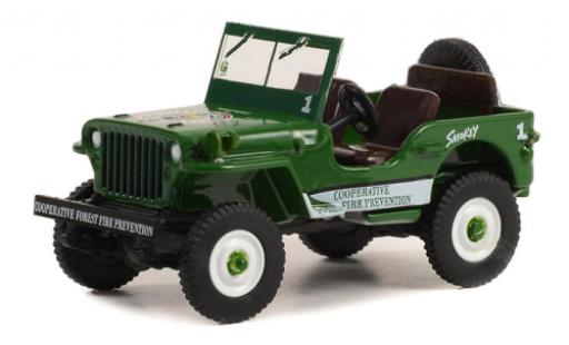 Jeep Willys 1/64 Greenlight MB verte Smokey Bear 1945 miniature