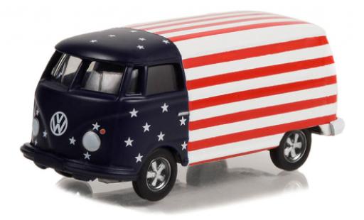 Miniature Volkswagen T1 1/64 Greenlight fourgon bleu foncé 1964 Volkswagen T1 1/64 Greenlight fourgon bleu foncé 1964 miniature