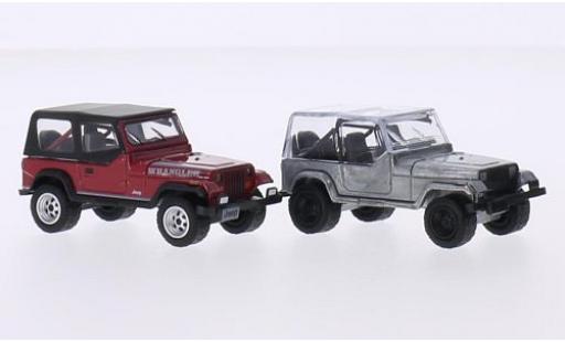 Miniature Jeep Wrangler 1/64 Greenlight rouge/aluminium 1987 2er-Set Jeep Wrangler 1/64 Greenlight rouge/aluminium 1987 2er-Set miniature