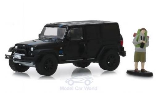 Miniature Jeep Wrangler 1/64 Greenlight Unlimited 2012 mit Backpacker-Figur Jeep Wrangler 1/64 Greenlight Unlimited 2012 mit Backpacker-Figur miniature