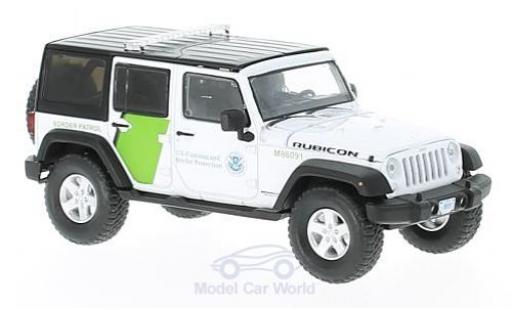 Jeep Wrangler 1/43 Greenlight Unlimited blanche/verte U.S. Customs and Border Prougeection 2015 miniature