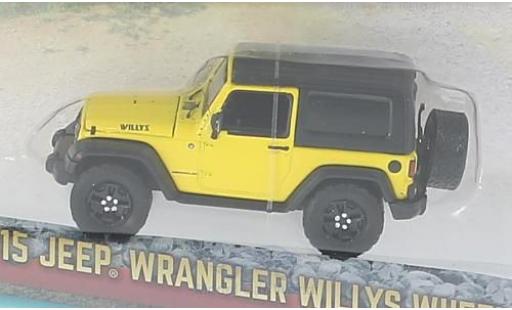 Miniature Jeep Wrangler 1/64 Greenlight Willlys Wheeler jaune/noire 2015 Jeep Wrangler 1/64 Greenlight Willlys Wheeler jaune/noire 2015 miniature