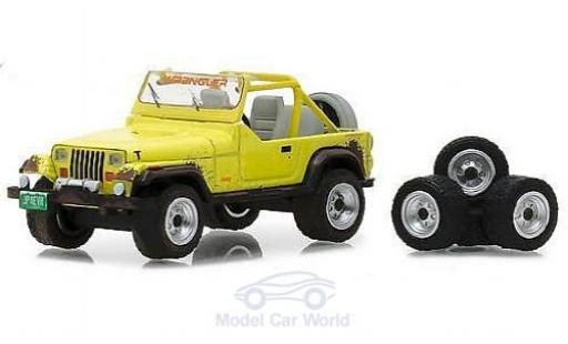 Miniature Jeep Wrangler 1/64 Greenlight YJ jaune 1991 mit Wheel und Tire Set Jeep Wrangler 1/64 Greenlight YJ jaune 1991 mit Wheel und Tire Set miniature