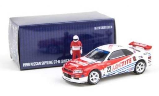 Nissan Skyline 1/64 Greenlight GT-R (BNR34) RHD No.23 Loctite 1999 avec figurine miniature