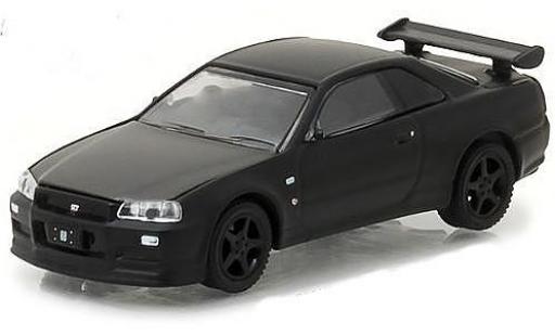 Nissan Skyline 1/64 Greenlight GT-R (R34) matt-noire 2000 miniature