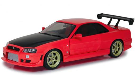 Nissan Skyline 1/18 Greenlight GT-R (R34) Tuning rouge/carbon RHD 1999 mit LED-Beleuchtung am Unterboden (Batterien nicht enthalten) miniature