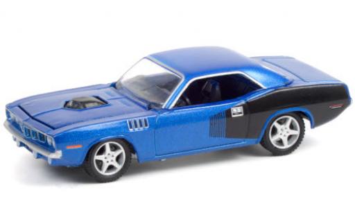 Miniature Plymouth Barracuda 1/64 Greenlight Custom Hardtop metallise bleue/noire 1970 Plymouth Barracuda 1/64 Greenlight Custom Hardtop metallise bleue/noire 1970 miniature
