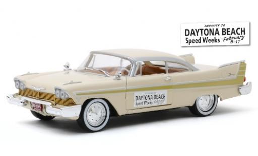 Miniature Plymouth Fury 1/24 Greenlight beige/gold Daytona Beach Speed Weeks 1957 Plymouth Fury 1/24 Greenlight beige/gold Daytona Beach Speed Weeks 1957 miniature