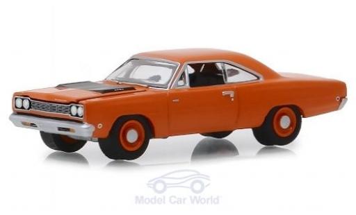 Miniature Plymouth Road Runner 1/64 Greenlight HEMI orange/matt-noire 1968 Plymouth Road Runner 1/64 Greenlight HEMI orange/matt-noire 1968 miniature
