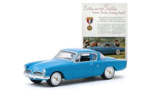 Miniature Studebaker Commander 1/64 Greenlight bleue 1953 Studebaker Commander 1/64 Greenlight bleue 1953 miniature