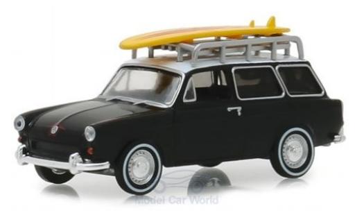 Miniature Volkswagen 1600 1/64 Greenlight Variant matt-noire/blanche 1965 Volkswagen 1600 1/64 Greenlight Variant matt-noire/blanche 1965 miniature