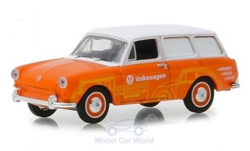 Miniature Volkswagen 1600 1/64 Greenlight Variant orange/blanche 1966 Volkswagen 1600 1/64 Greenlight Variant orange/blanche 1966 miniature