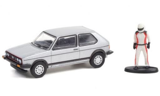 Miniature Volkswagen Golf 1/64 Greenlight I GTI grise 1976 avec figurine Volkswagen Golf 1/64 Greenlight I GTI grise 1976 avec figurine miniature