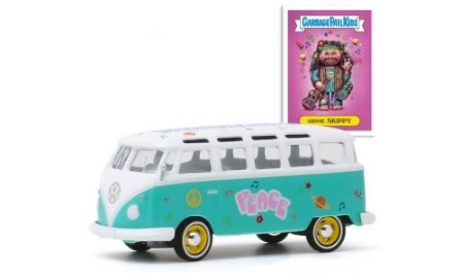 Miniature Volkswagen T1 1/64 Greenlight Samba türkis/blanche GarbagePailKids Hippie Skippy Volkswagen T1 1/64 Greenlight Samba türkis/blanche GarbagePailKids Hippie Skippy miniature