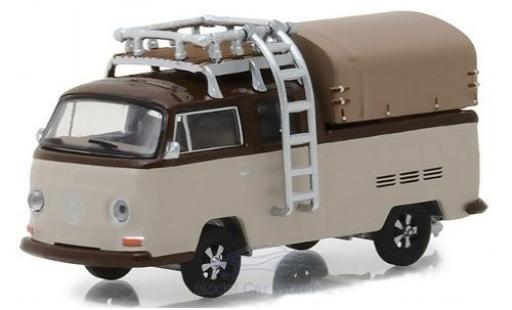 Miniature Volkswagen T2 B 1/64 Greenlight Double Cab Pick Up marron/marron 1969 mit Dachgepäckträger Volkswagen T2 B 1/64 Greenlight Double Cab Pick Up marron/marron 1969 mit Dachgepäckträger miniature