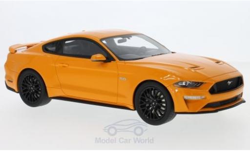 Miniature Ford Mustang 1/18 GT Spirit metallise orange 2019 Ford Mustang 1/18 GT Spirit metallise orange 2019 miniature