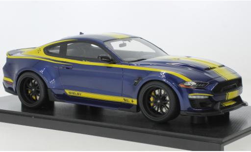 Miniature Ford Mustang 1/18 GT Spirit Shelby Super Snake bleu foncé/jaune Blue Hornet 2021 Ford Mustang 1/18 GT Spirit Shelby Super Snake bleu foncé/jaune Blue Hornet 2021 miniature