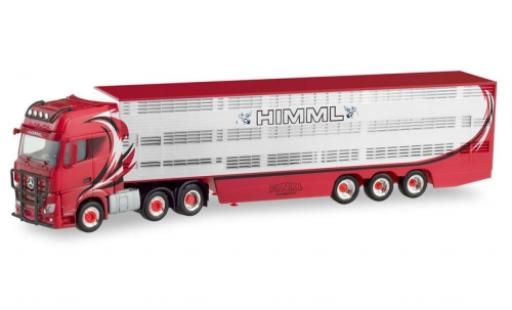 Miniature Mercedes Actros 1/87 Herpa 6x2 Gigaspace Himml Viehtransporter-tracteur Mercedes Actros 1/87 Herpa 6x2 Gigaspace Himml Viehtransporter-tracteur miniature