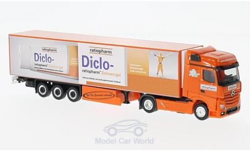 Miniature Mercedes Actros 1/87 Herpa Bigspace Ratiopharm Kühlkoffer-SZ Mercedes Actros 1/87 Herpa Bigspace Ratiopharm Kühlkoffer-SZ miniature