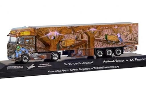 Miniature Mercedes Actros 1/87 Herpa Gigaspace Der Goldrausch Kühlkoffer-Sattelzug Weltgeschichte Nr. 2.1 Mercedes Actros 1/87 Herpa Gigaspace Der Goldrausch Kühlkoffer-Sattelzug Weltgeschichte Nr. 2.1 miniature