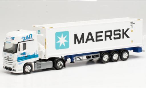 Miniature Mercedes Actros 1/87 Herpa Gigaspace GDH / Maersk Seitenladersattelzug Mercedes Actros 1/87 Herpa Gigaspace GDH / Maersk Seitenladersattelzug miniature