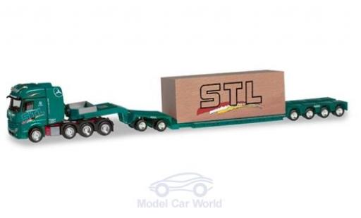 Miniature Mercedes Actros 1/87 Herpa SLT SLT Logistik Tieflade-Sattelzug mit Ladung Mercedes Actros 1/87 Herpa SLT SLT Logistik Tieflade-Sattelzug mit Ladung miniature