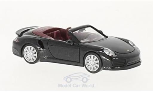 Miniature Porsche 911 Turbo 1/87 Herpa Turbo Cabrio metallise noire Porsche 911 Turbo 1/87 Herpa Turbo Cabrio metallise noire miniature