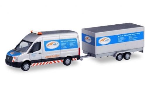 Miniature Volkswagen Crafter 1/87 Herpa Kasten HD BF3 SABA Transportservice avec Tandem-wagon conteneur-remorque Volkswagen Crafter 1/87 Herpa Kasten HD BF3 SABA Transportservice avec Tandem-wagon conteneur-remorque miniature
