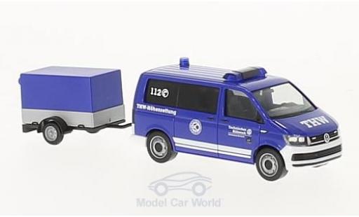 Miniature Volkswagen T6 1/87 Herpa Bus THW Korbach / Höhenrettung mit Pritschenanhänger Volkswagen T6 1/87 Herpa Bus THW Korbach / Höhenrettung mit Pritschenanhänger miniature