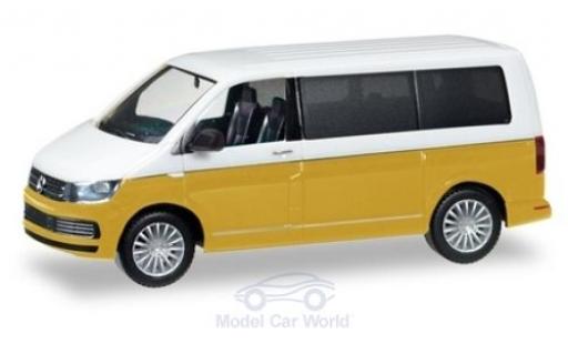 Miniature Volkswagen T6 1/87 Herpa Multivan Bicolor blanche/metallise jaune Volkswagen T6 1/87 Herpa Multivan Bicolor blanche/metallise jaune miniature
