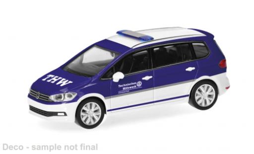 Miniature Volkswagen Touran 1/87 Herpa bleue/blanche THW Fürth 1:87 Volkswagen Touran 1/87 Herpa bleue/blanche THW Fürth 1:87 miniature