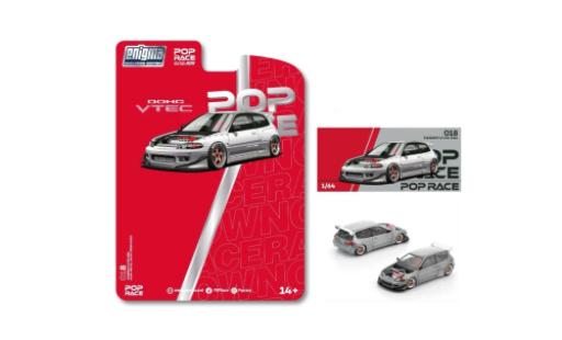 Honda Civic 1/64 Pop Race (EG6) by Pandem argent&Atilde;&copy;e 1:64 miniature