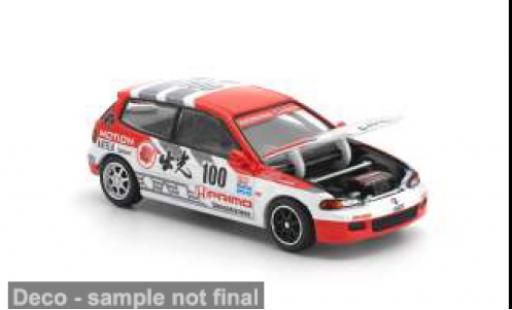 Honda Civic 1/64 Pop Race EG6 rouge/blanche 1:64 miniature