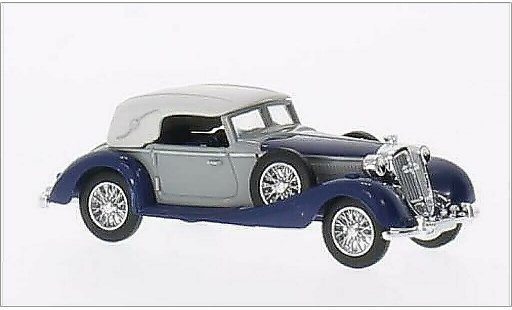 Horch 853 Cabriolet 1/87 Busch ferm&Atilde;&copy; grise/bleu 1933 miniature
