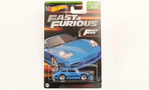 Miniature Porsche 996 GT3 RS 1/64 Hot Wheels 911  bleu rapide & Furious Porsche 996 GT3 RS 1/64 Hot Wheels 911  bleu rapide & Furious miniature