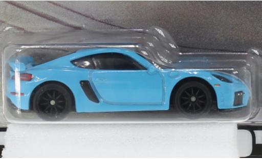 Porsche Cayman GT4 1/64 Hot Wheels Premium 718 bleu clair miniature
