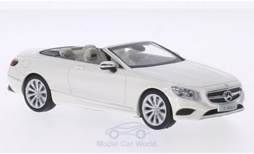 Mercedes Classe S 1/43 iScale Cabriolet metallise blanche miniature