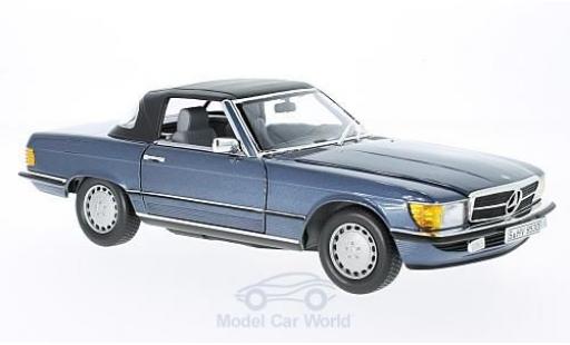 Miniature Mercedes 300 SL 1/18 Norev SL (R107) metallise bleue 1985 Mercedes 300 SL 1/18 Norev SL (R107) metallise bleue 1985 miniature