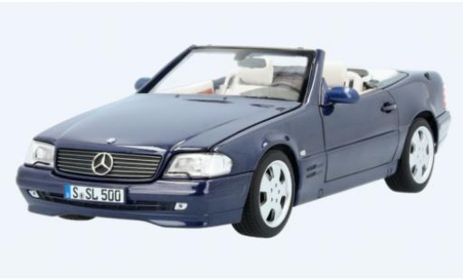 Miniature Mercedes 500 1/18 Norev SL (R129) metallise bleue 1998 avec Softtop et Hardtop Mercedes 500 1/18 Norev SL (R129) metallise bleue 1998 avec Softtop et Hardtop miniature