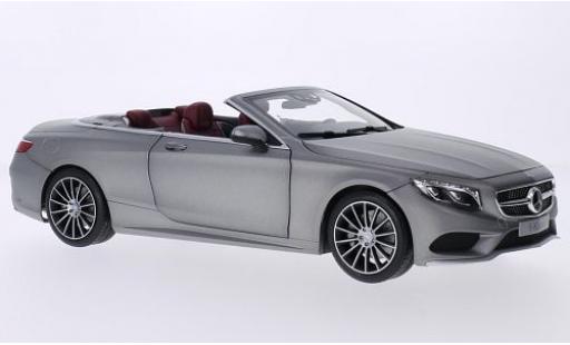 Miniature Mercedes Classe S 1/18 Norev Cabriolet (A127) grise Softtop couché avec Mercedes Classe S 1/18 Norev Cabriolet (A127) grise Softtop couché avec miniature