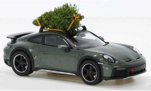 Porsche 992 1/43 I Spark 911  Dakar metallise vert foncé Christmas Edition 2023 miniature