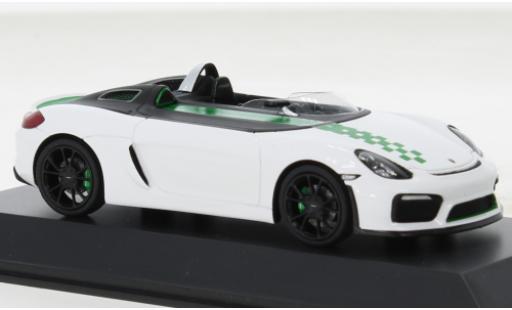 Porsche Boxster 1/43 Spark Bergspyder blanche/vert 2015 miniature