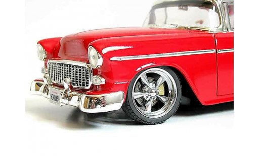 Chevrolet Bel Air Coupe 1/18 Ertl 1955 hot rod rouge et grise miniature