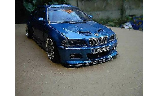 Bmw M3 coupe 1/18 Autoart tuning E46 kit carrosserie bleu metallized miniature