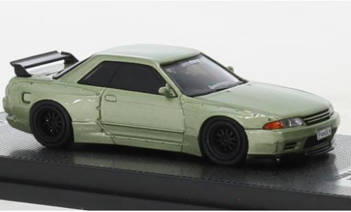 Nissan Skyline 1/64 INNO64 GT-R (R32) Pandem metallise la chaux RHD miniature