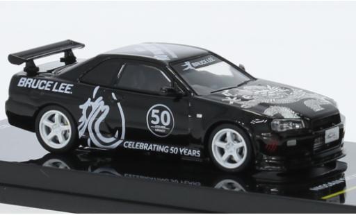 Nissan Skyline 1/64 INNO64 GT-R (R34) noire RHD miniature