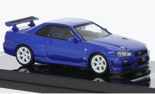 Nissan Skyline 1/64 INNO64 GT-R (R34) V-Spec II NUR bleu RHD miniature