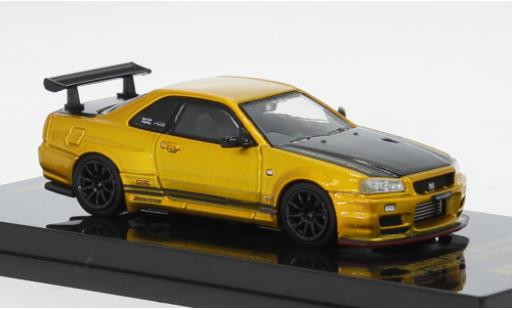Nissan Skyline 1/64 INNO64 GT-R R34 gold/carbon 2024 1:64 miniature