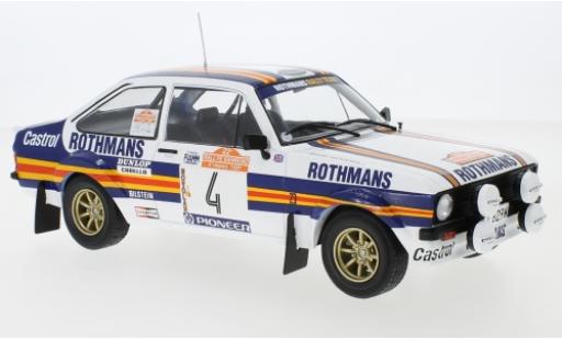 Miniature Ford Escort 1/18 IXO MKII RS 1800 No.4 Rothmans Rallye WM Rally San Remo 1980 A.Vatanen/D.Richards Ford Escort 1/18 IXO MKII RS 1800 No.4 Rothmans Rallye WM Rally San Remo 1980 A.Vatanen/D.Richards miniature