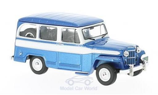 Miniature Jeep Willys 1/43 IXO Station Wagon metallise bleue/blanche 1960 Jeep Willys 1/43 IXO Station Wagon metallise bleue/blanche 1960 miniature